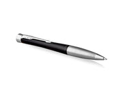 Parker Urban Twist-Kugelschreiber | Mattschwarz mit Chrom-Zierteilen | mit Nachfüllpatrone mit blauer Tinte | Geschenkbox