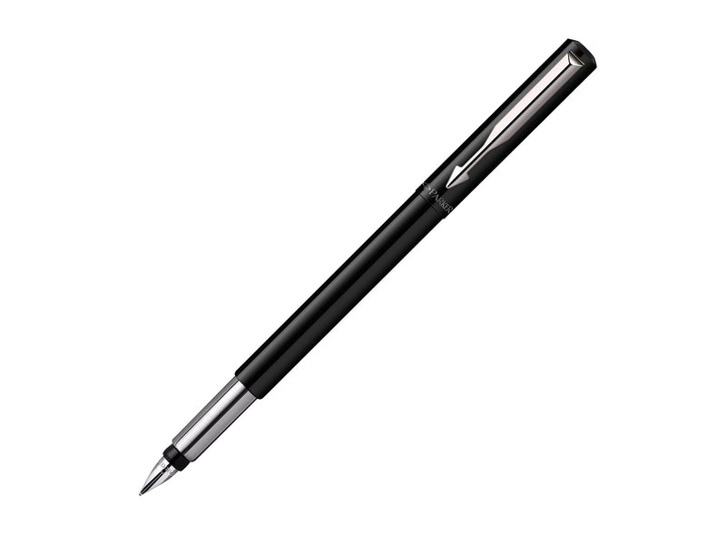 Parker Vector Fountain Pen | Blue with Chrome Trim | Medium Nib | Blue Ink | Hangtab