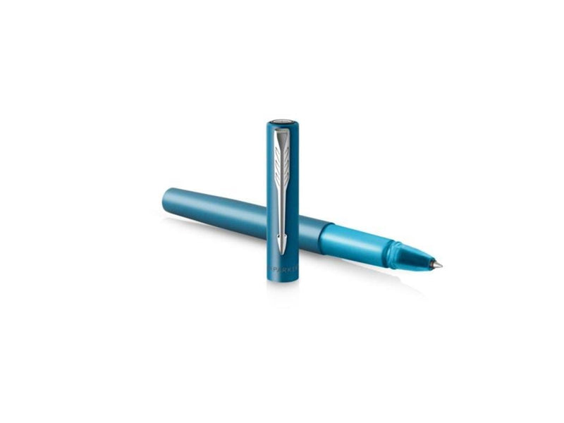 Parker Vector XL Tintenroller | Blaugrüne Metallic-Lackierung auf Messing | Feine Schreibspitze mit schwarzer Nachfülltinte | Geschenkbox