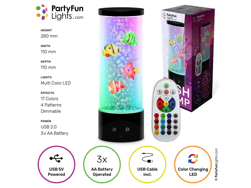 Party Funlight Fiske lampe med fjernbetjening H: 28cm