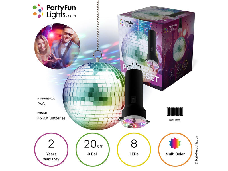 Party Funlight Rotating Mirror Ball with LED