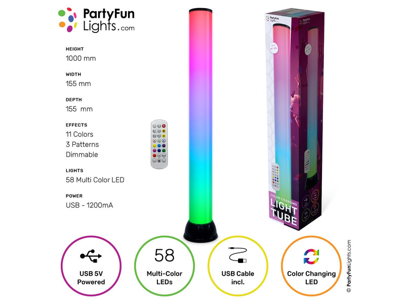Party Funlight XXL Color Changing Light Tube H: 100cm