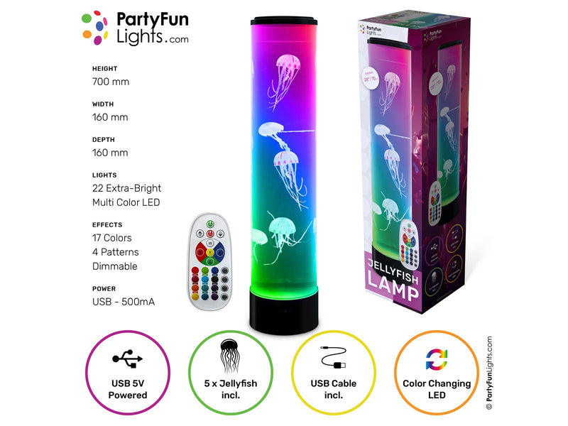 Party Funlight XXL Jelly Fish Tube Lamp H: 70cm