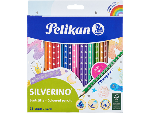 Pelikan Buntstifte SILVERINO, dreieckig, 24 Farben