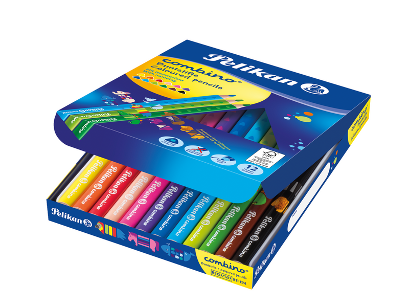 Pelikan Buntstifte combino® dreieckig, dick, 12 Farben