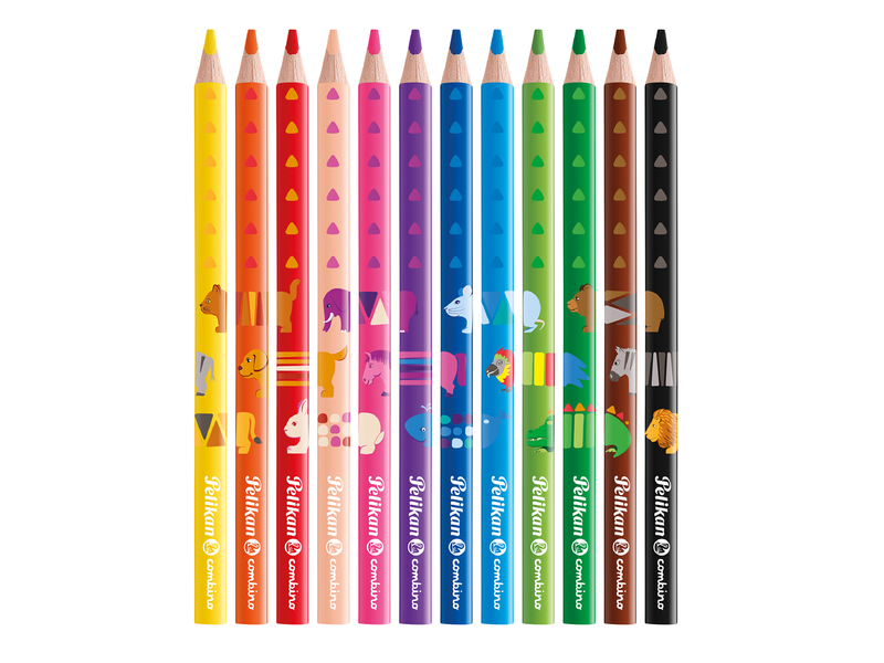 Pelikan Buntstifte combino® dreieckig, dick, 12 Farben