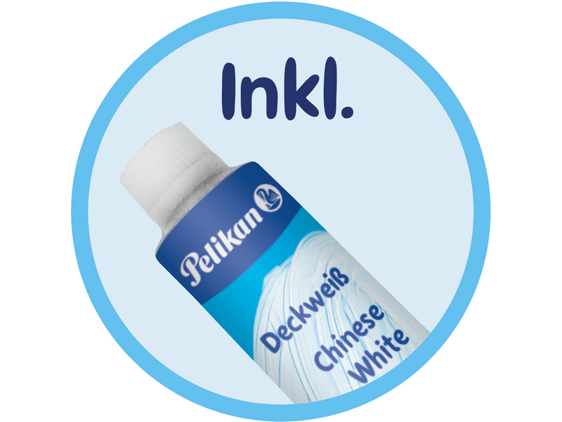 Pelikan Deckfarbkasten Space+ in Blau, 12 brillante Qualitätsfarben, in Faltschachtel