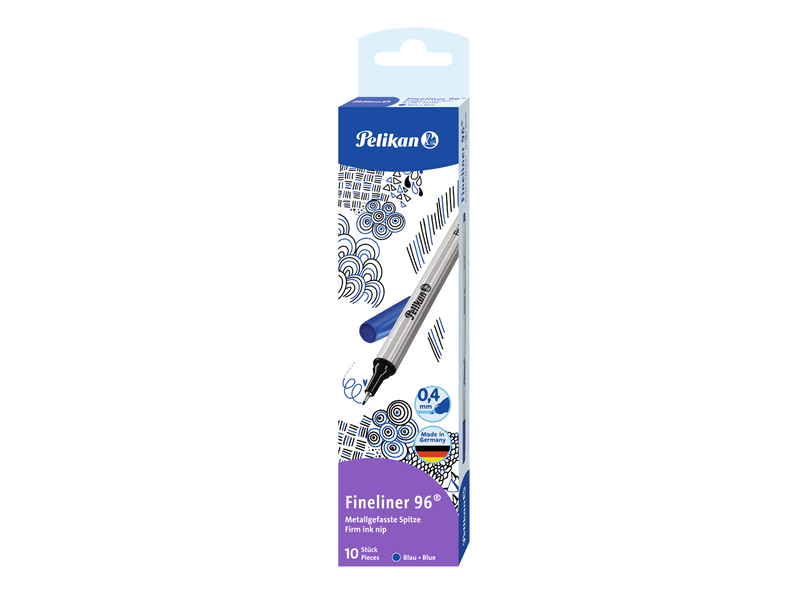 Pelikan Fineliner 96, blau, Faltschachtel mit 10 Stück