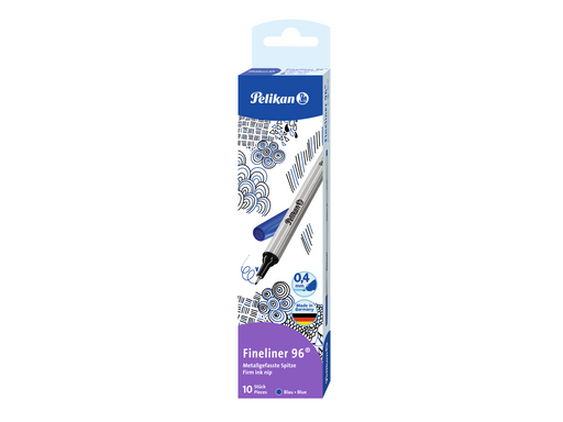 Pelikan Fineliner 96, blau, Faltschachtel mit 10 Stück