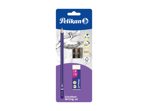 Pelikan Schulset Bleistift, Radierer und Anspitzer auf Blisterkarte