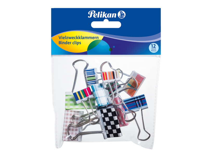 Pelikan Vielzweckklammer 12 Stk. sortiert, 19 mm, 6 mm, Polybeutel mit 12 im