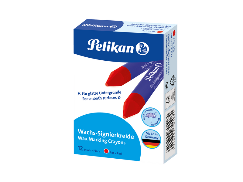 Pelikan Wachs-Signierkreide für glatte Untergründe Schachtel mit 12 Stück Rot