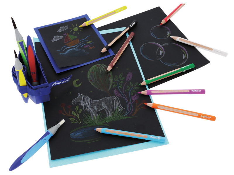 Pelikan griffix® Pinselset für die Schule mit Pinselband, 3er Set