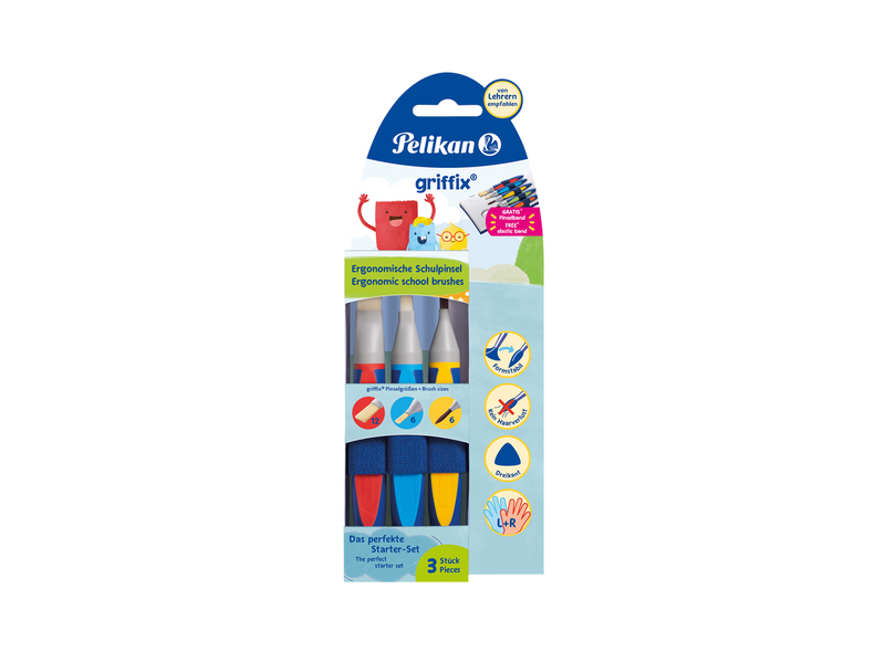 Pelikan griffix® Pinselset für die Schule mit Pinselband, 3er Set