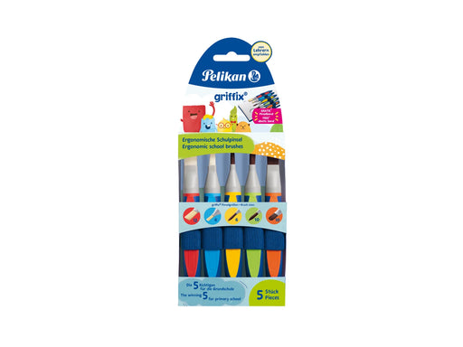 Pelikan griffix® Pinselset für die Schule mit Pinselband, 5er Set