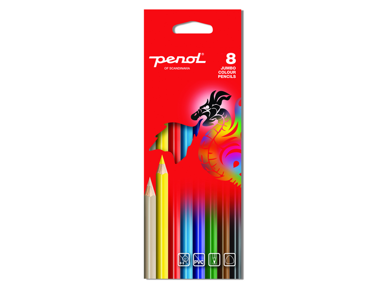 Penol Colour pencils Jumbo x8