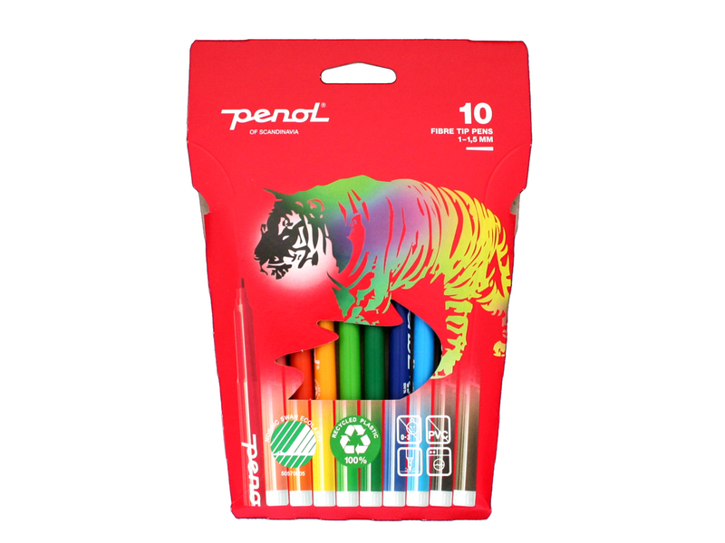 Penol Fibre Tip pens x10