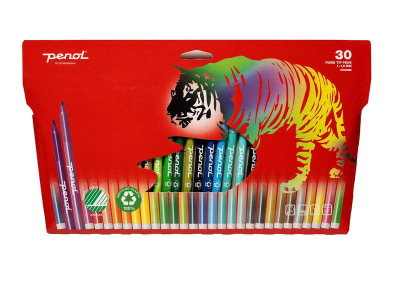 Penol Fibre Tip pens x30