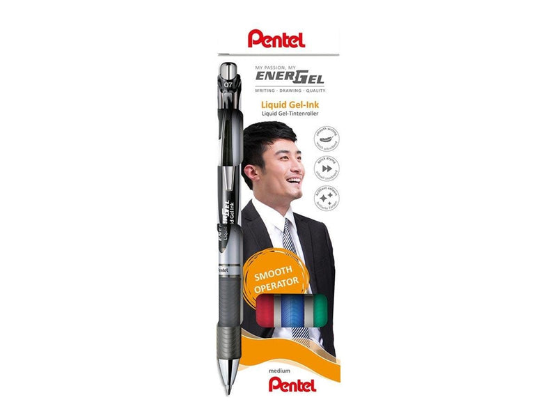 Pentel BL77-4 Energel 0.7mm - 4-Pack (Black - Red - Blue - Green)