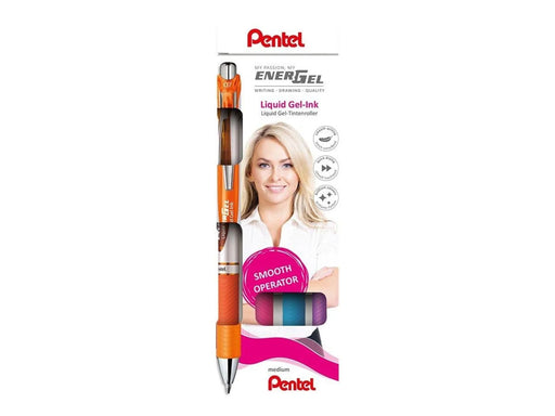 Pentel BL77-4COL Energel Roller 0.7mm  4-pack (Orange - Violet - Pink - Light Blue)