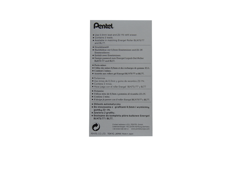 Pentel PL75-A EnerGize Pencil 0.5mm Black - 12 pcs.