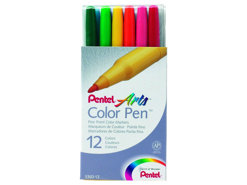 Pentel S360-12 Color Pen ass.