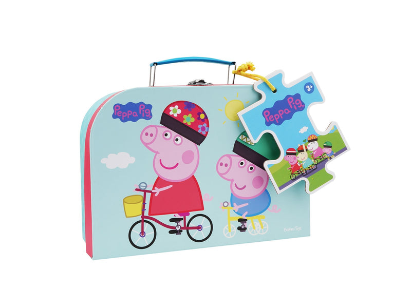 Peppa Pig - Suitcase w. Puzzle - Biking