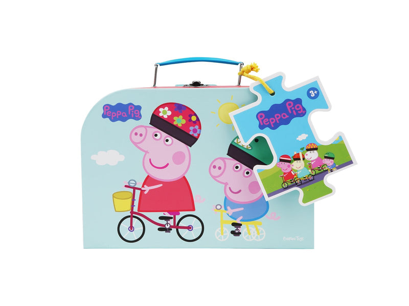 Peppa Pig - Suitcase w. Puzzle - Biking