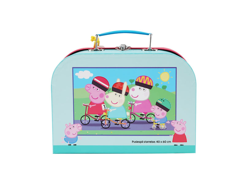 Peppa Pig - Suitcase w. Puzzle - Biking