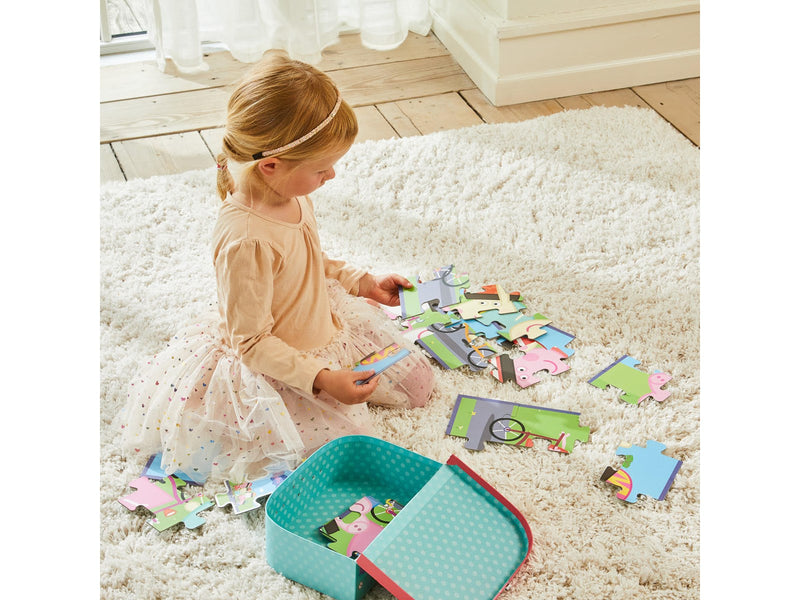 Peppa Pig - Suitcase w. Puzzle - Biking
