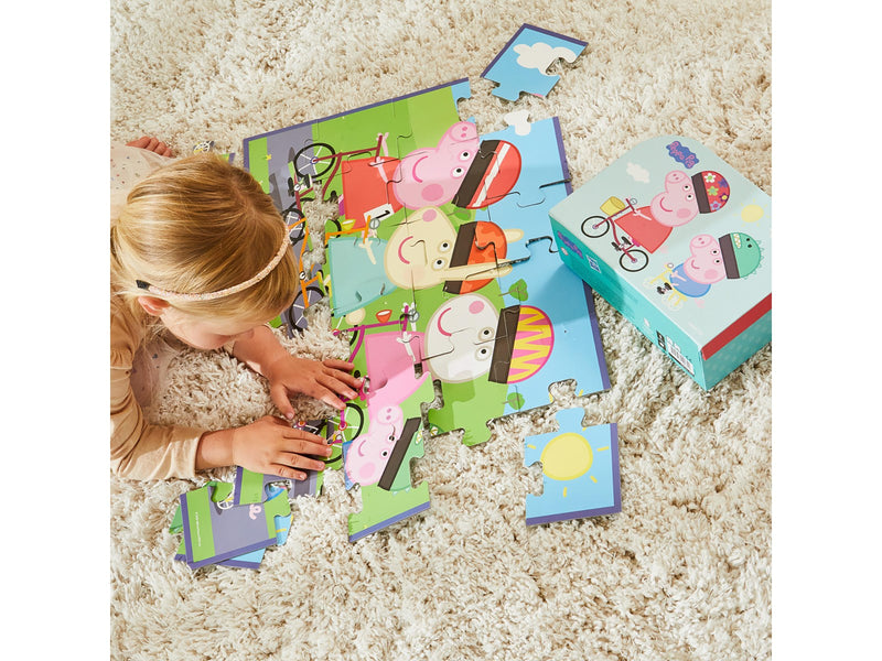 Peppa Pig - Suitcase w. Puzzle - Biking