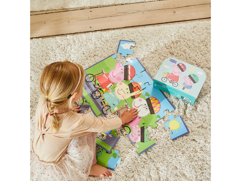 Peppa Pig - Suitcase w. Puzzle - Biking