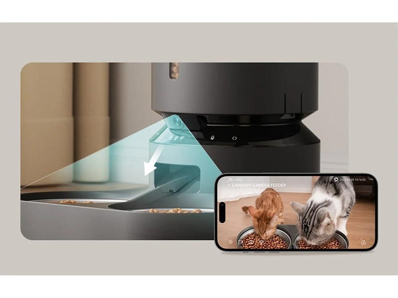 Petlibro Granary Camera Food Dispenser with Double Bowl 5L Black