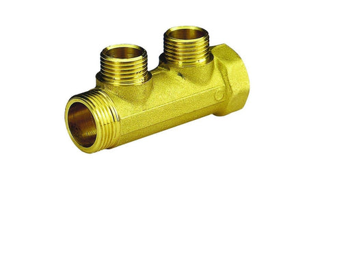 Pettinaroli Brass manifold 3/4x1/2 for water- and heatingsystems 2 outlets