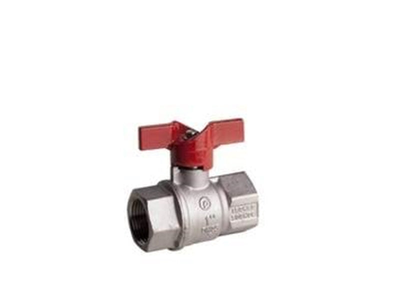 Pettinaroli F x f heavyduty fullway ball valve red butterfly handle te