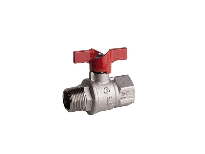 Pettinaroli F x m heavyduty fullway ball valve red butterfly handle te