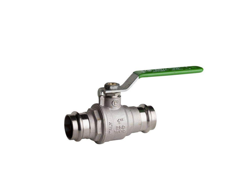 Pettinaroli Heavyduty fullway ball valve with press fittings ends green