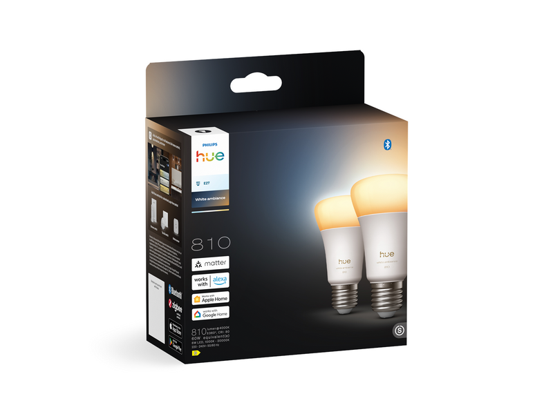 Philips A60 - E27 smart bulb - 810 - 2-pack