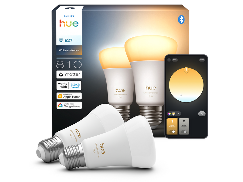 Philips A60 - E27 smart bulb - 810 - 2-pack