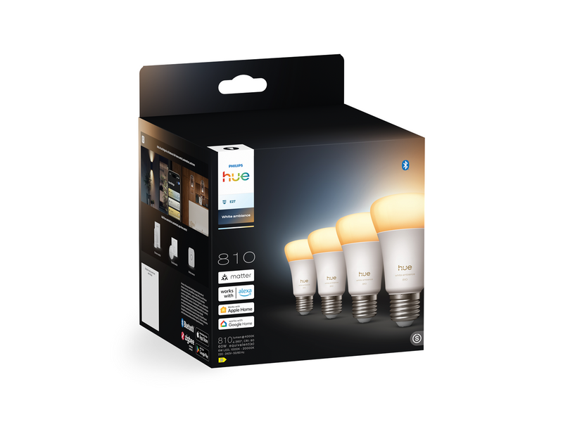 Philips A60 - E27 smart bulb - 810 - 4-pack