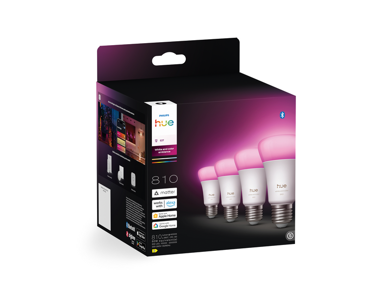 Philips A60 - E27 smart bulb - 810 - 4-pack