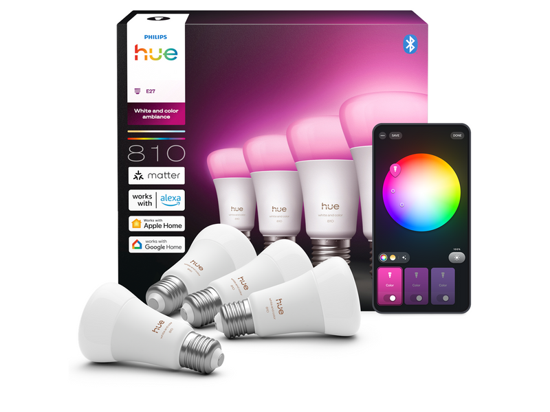Philips A60 - E27 smart bulb - 810 - 4-pack