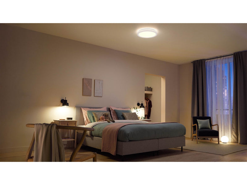 Philips AIO Ceiling Light with Remote (Round White) – 24W Integrated LED Lamp with 3 step dimming 2-pack