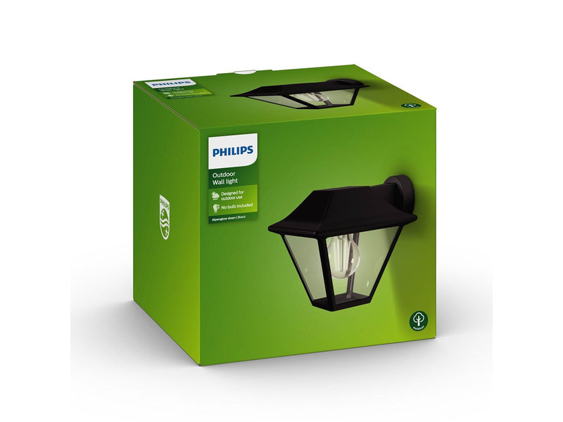 Philips Alpenglow down wall lantern black 1x60W