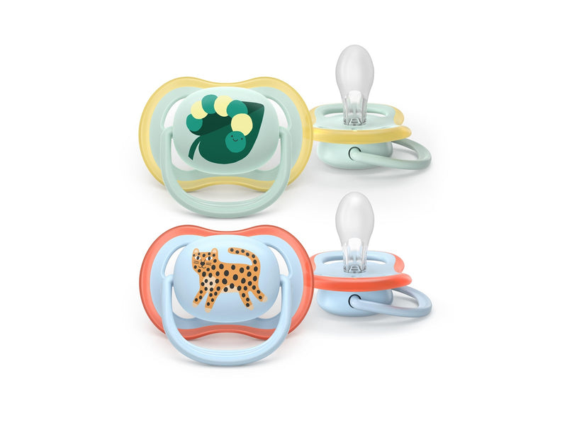 Philips Avent Pacifier ultra air 2 pack 0–6 mdr. gul/blå