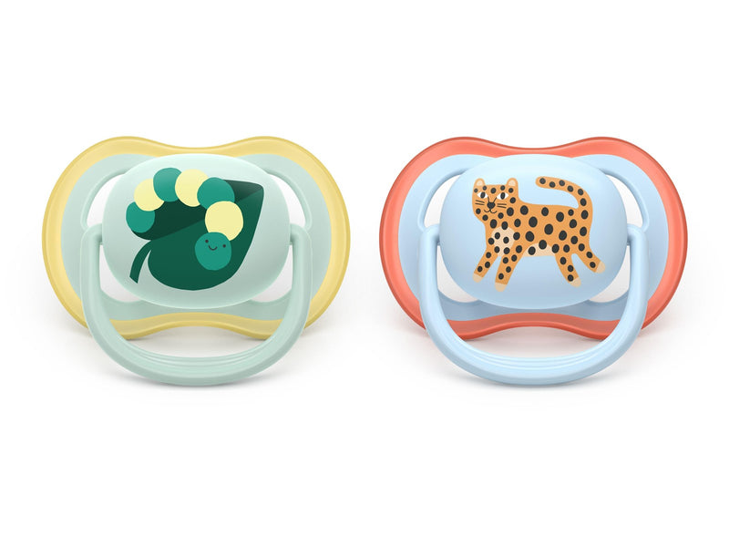 Philips Avent Pacifier ultra air 2 pack 0–6 mdr. gul/blå