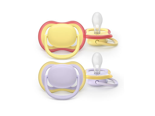 Philips Avent Pacifier ultra air 2 pack 0–6 mdr. gul/pink