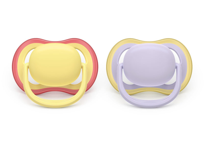 Philips Avent Pacifier ultra air 2 pack 0–6 mdr. gul/pink