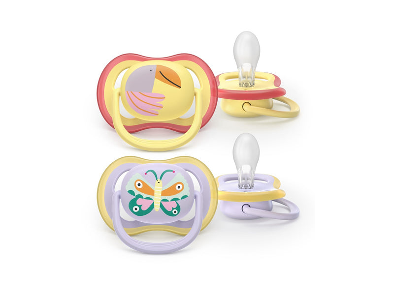 Philips Avent Pacifier ultra air 2 pack 0–6 mdr. gul/pink