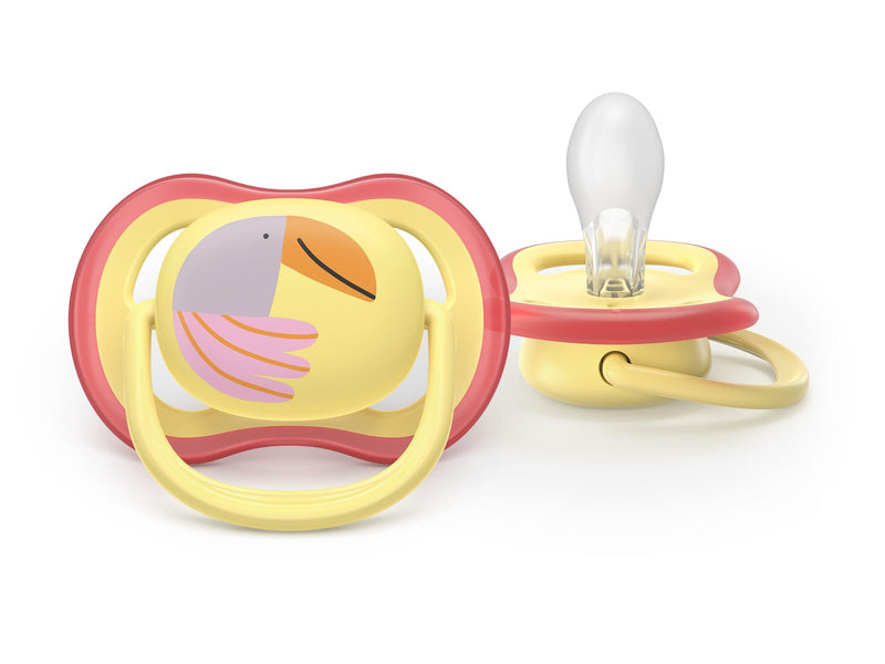 Philips Avent Pacifier ultra air 2 pack 0–6 mdr. gul/pink
